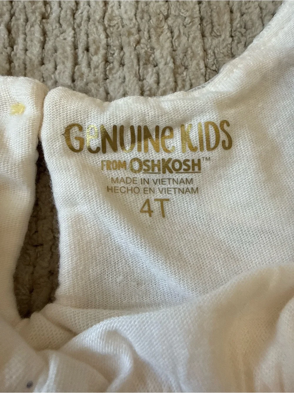 Genuine Kids OshKosh Girls 4T Ivory Floral Embroidered Lace Dress Boho